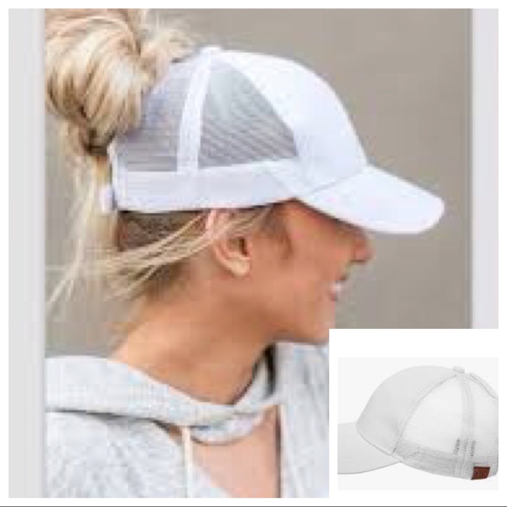 Ponytail / messy bun hat